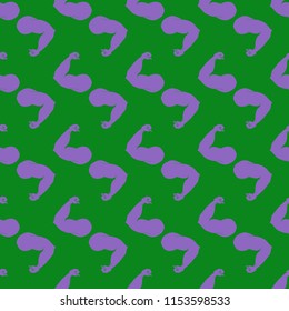 Flex arm bodybuilder with big muscles seamless pattern.