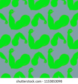Flex arm bodybuilder with big muscles seamless pattern.