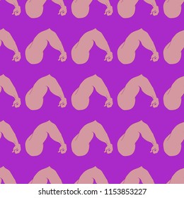 Flex arm bodybuilder with big muscles seamless pattern.