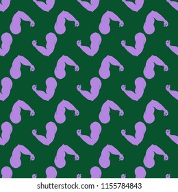 Flex arm bodybuilder with big muscles seamless pattern.