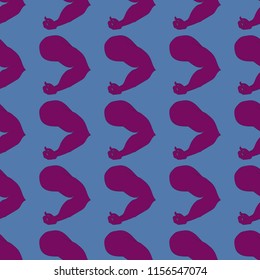 Flex arm bodybuilder with big muscles seamless pattern.