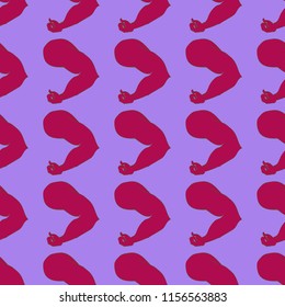 Flex arm bodybuilder with big muscles seamless pattern.