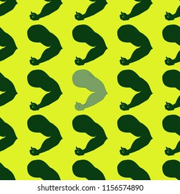 Flex arm bodybuilder with big muscles seamless pattern.