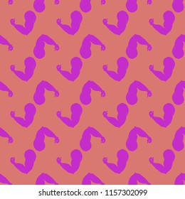Flex arm bodybuilder with big muscles seamless pattern.