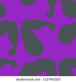 Flex arm bodybuilder with big muscles seamless pattern.