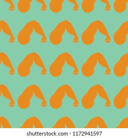 Flex arm bodybuilder with big muscles seamless pattern.