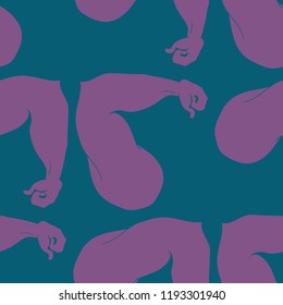 Flex arm bodybuilder with big muscles seamless pattern.