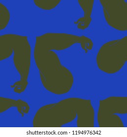 Flex arm bodybuilder with big muscles seamless pattern.