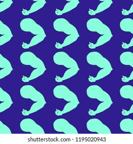 Flex arm bodybuilder with big muscles seamless pattern.