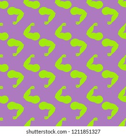 Flex arm bodybuilder with big muscles seamless pattern.