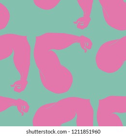 Flex arm bodybuilder with big muscles seamless pattern.