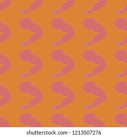 Flex arm bodybuilder with big muscles seamless pattern.