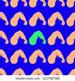 Flex arm bodybuilder with big muscles seamless pattern.