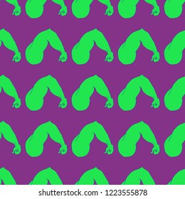 Flex arm bodybuilder with big muscles seamless pattern.