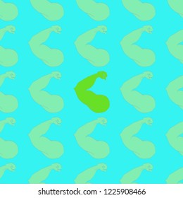 Flex arm bodybuilder with big muscles seamless pattern.