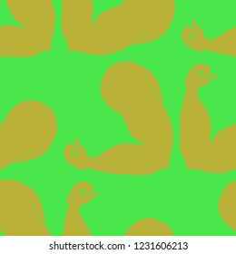 Flex arm bodybuilder with big muscles seamless pattern.