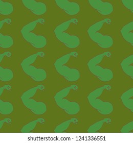 Flex arm bodybuilder with big muscles seamless pattern.