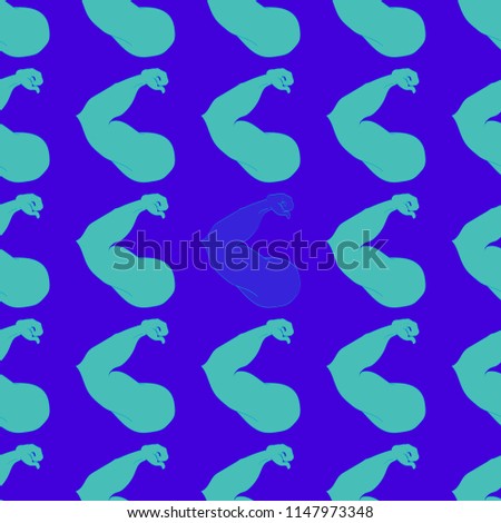 Flex arm bodybuilder with big muscles seamless pattern.