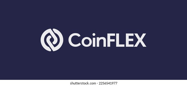 Flex cryptocurrency FLEX Token, Cryptocurrency logo on isolated background with text.