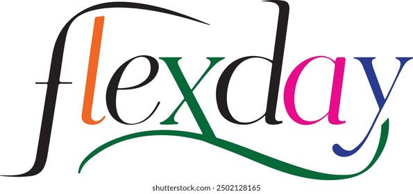 flex day typography,silhouette vector art illustration