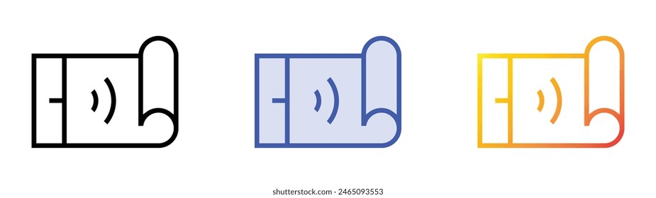 flex phone icon. Linear, Blue Fill and Gradient Style Design Isolated On White Background