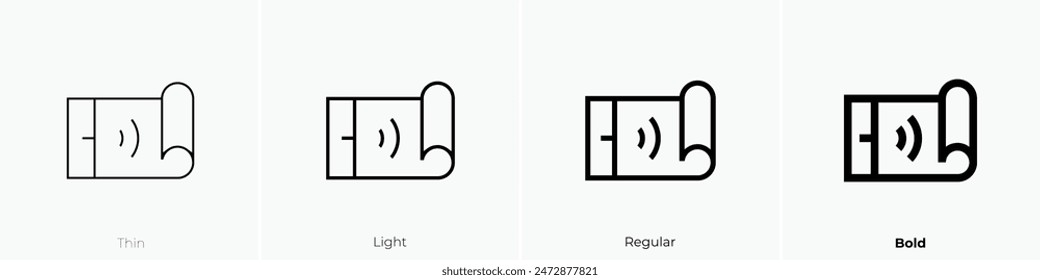 flex phone icon. Thin, Light Regular And Bold style design isolated on white background