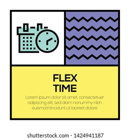 FLEX TIME AND ILLUSTRATION ICON CONCEPT