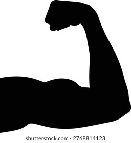 Flexed Bicep Arm Icon Strength Fitness Muscle Power Symbol