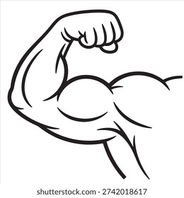 Flexed Bicep Arm Muscle Strength Power Fitness Gym Silhouette Illustration