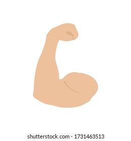 Flexed Bicep Color Icon. Strong Emoji. Muscle. Bodybuilding, Workout. Man's Arm, Forearm. Isolated Vector Illustration. Flexing Bicep Muscle Strength Or Arm Workout Icon For Exercise Apps And Websites