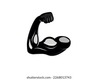 Flexed bicep color icon. Strong emoji. Muscle. Bodybuilding, workout. Man`s arm, forearm. Isolated vector illustration. Flexing bicep muscle strength or arm workout icon for exercise apps and websites