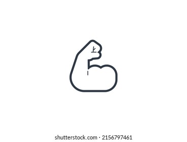 Flexed Biceps Gesture Emoticon. Vector Biceps Emoji