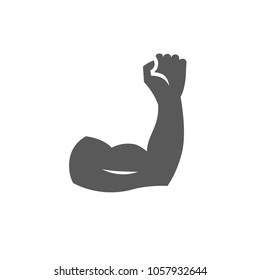 Flexed hand muscle in grayscale. Vector illustration.