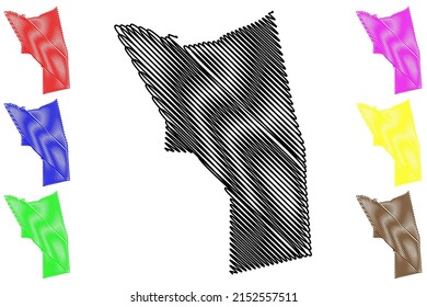 Flexeiras municipality (Alagoas state, Municipalities of Brazil, Federative Republic of Brazil) map vector illustration, scribble sketch Flexeiras map