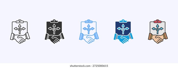 Flexibilidad Acuerdo Icon Set Multistyle Varios Elementos De Colección Para El Diseño