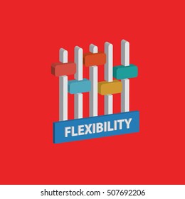 Flexibility design on red background,clean vector