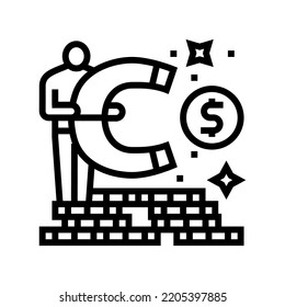 flexibility financial freedom money line icon vector. flexibility financial freedom money sign. isolated contour symbol black illustration