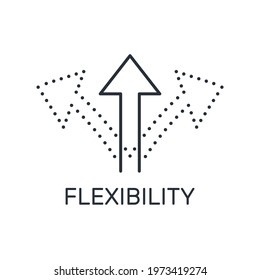 Flexibility. Form restoration. Vector Linear Icon Isolated on White Background.