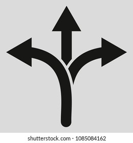 flexibility icon, arrows in three directions vector illustration
