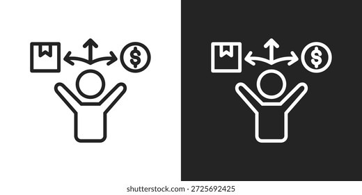 Icono De Flexibilidad En Estilo De Línea En Blanco Y Negro