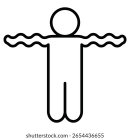 Icono de flexibilidad Vector de letrero plano de contorno en blanco y negro