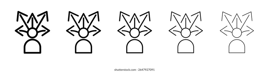 flexibility icon isolated vector on white background set