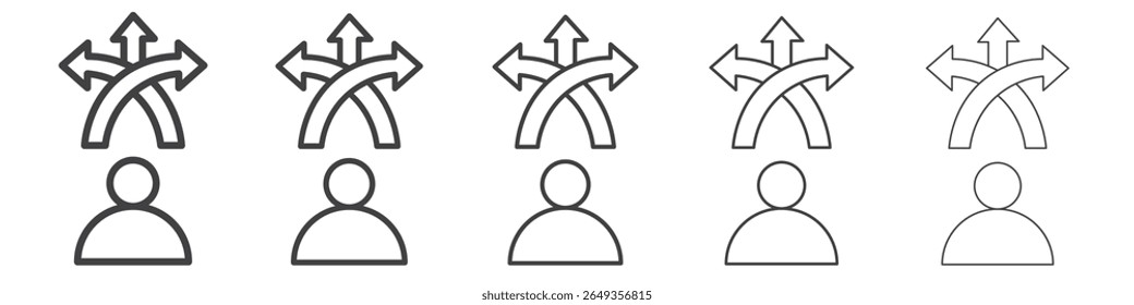 Icono de flexibilidad Símbolo de ilustración de gráficos de línea