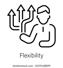 Icono de flexibilidad en estilo de línea 