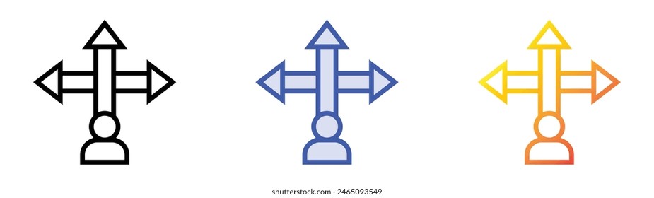 flexibility icon. Linear, Blue Fill and Gradient Style Design Isolated On White Background