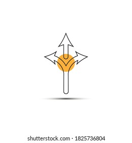 Flexibility icon logo vector illustration. Direction, arrow, transfer, icon logo vector template. 