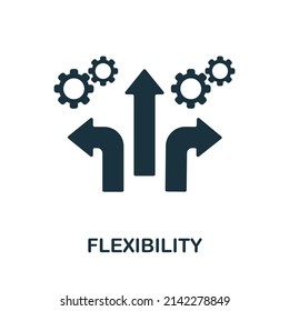 Flexibility icon. Monochrome simple Flexibility icon for templates, web design and infographics