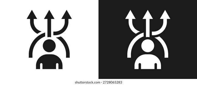 Ícone De Flexibilidade Define Glifo Em Plano De Fundo Branco E Preto