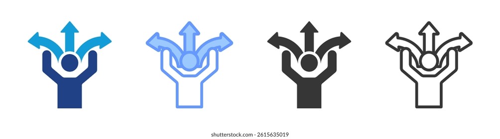 Flexibility icon set multiple style collection