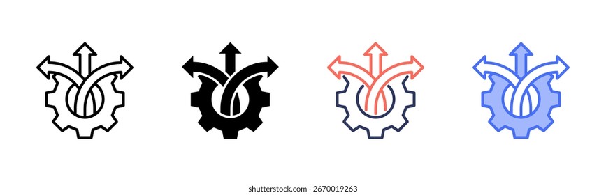 Ícone de flexibilidade definir coleção de vários estilos